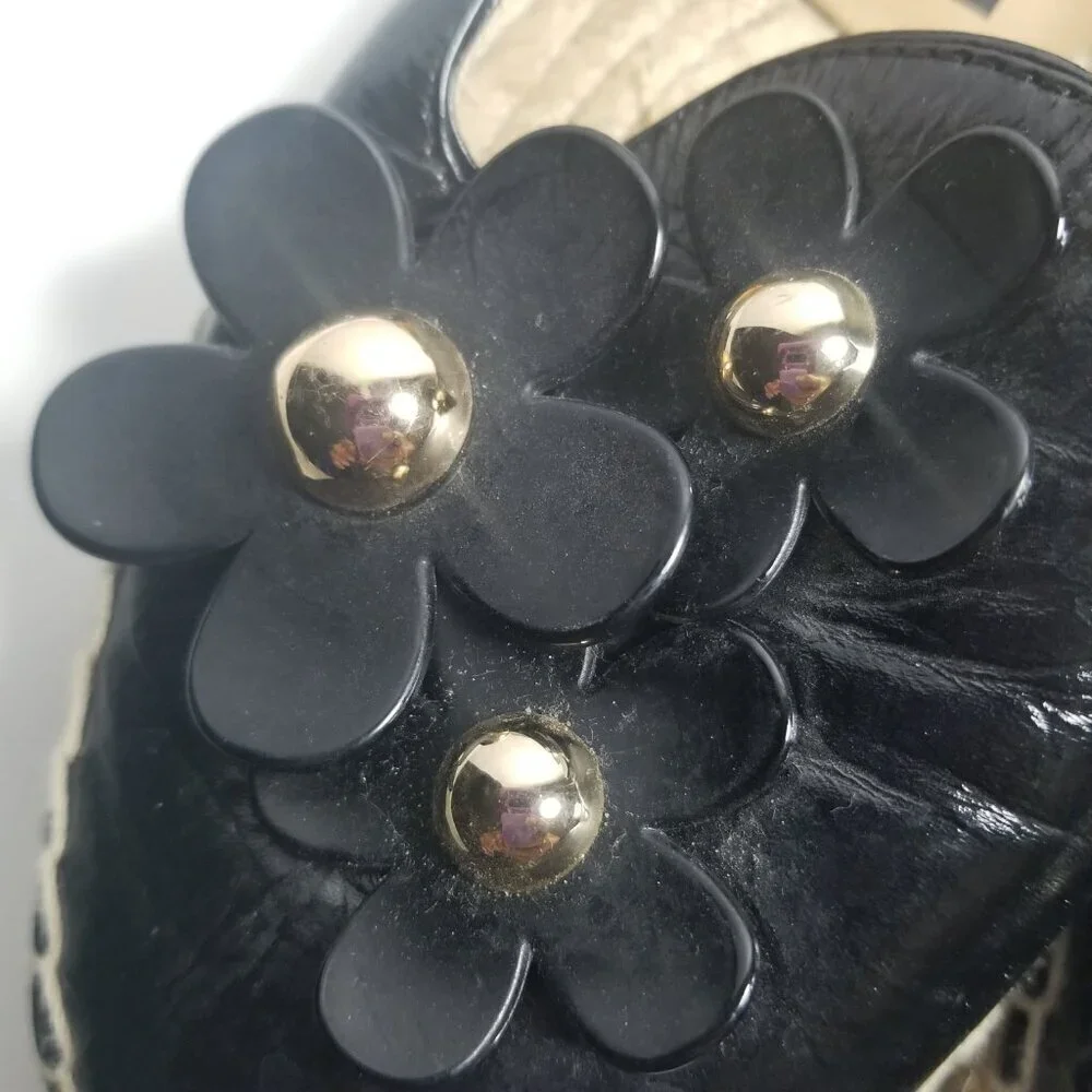 Marc Jacobs Women's Black Daisy Studded Espadrille Shoes EU 36 US 6